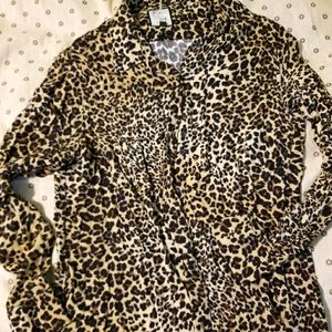 The Shirt by Rochelle Behrens - Leopard Blouse Lg